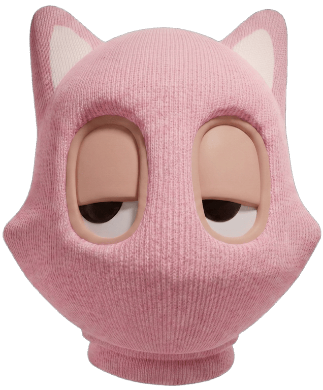 Pink masked character visual